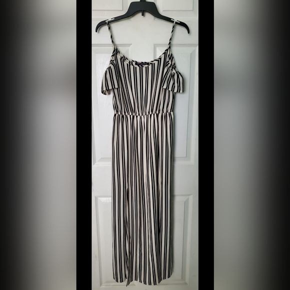 One Clothing Black & White Striped Maxi Dress Size Small - Picture 1 of 5